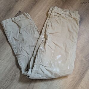 Men's Carhartt Work Pants 38 x 34 Paint Tan, Semi Distressed